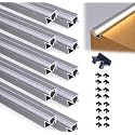 10Pack 3.3ft/1M LED Recessed Aluminum Profiles, 45° YW shape Lumination Aluminum Alloy Channel System with Cover, Embedded LED Channel System