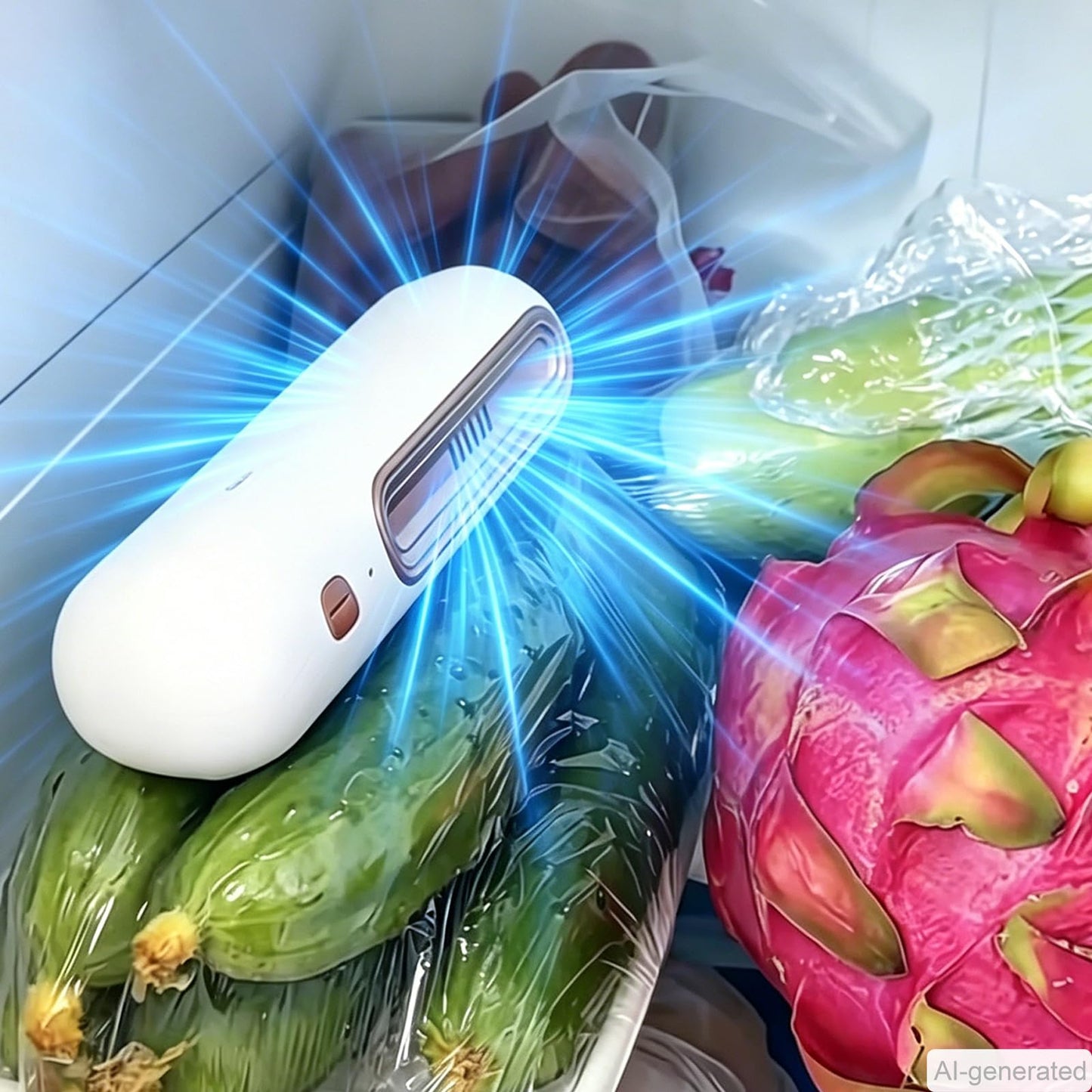 Refrigerator Purifier, Fridge Deodorizer Odor Reducer with Dual Mode, Rechargeable and Portable for Multi-Use in Fridges, Shoe Cabinets, and Wardrobes