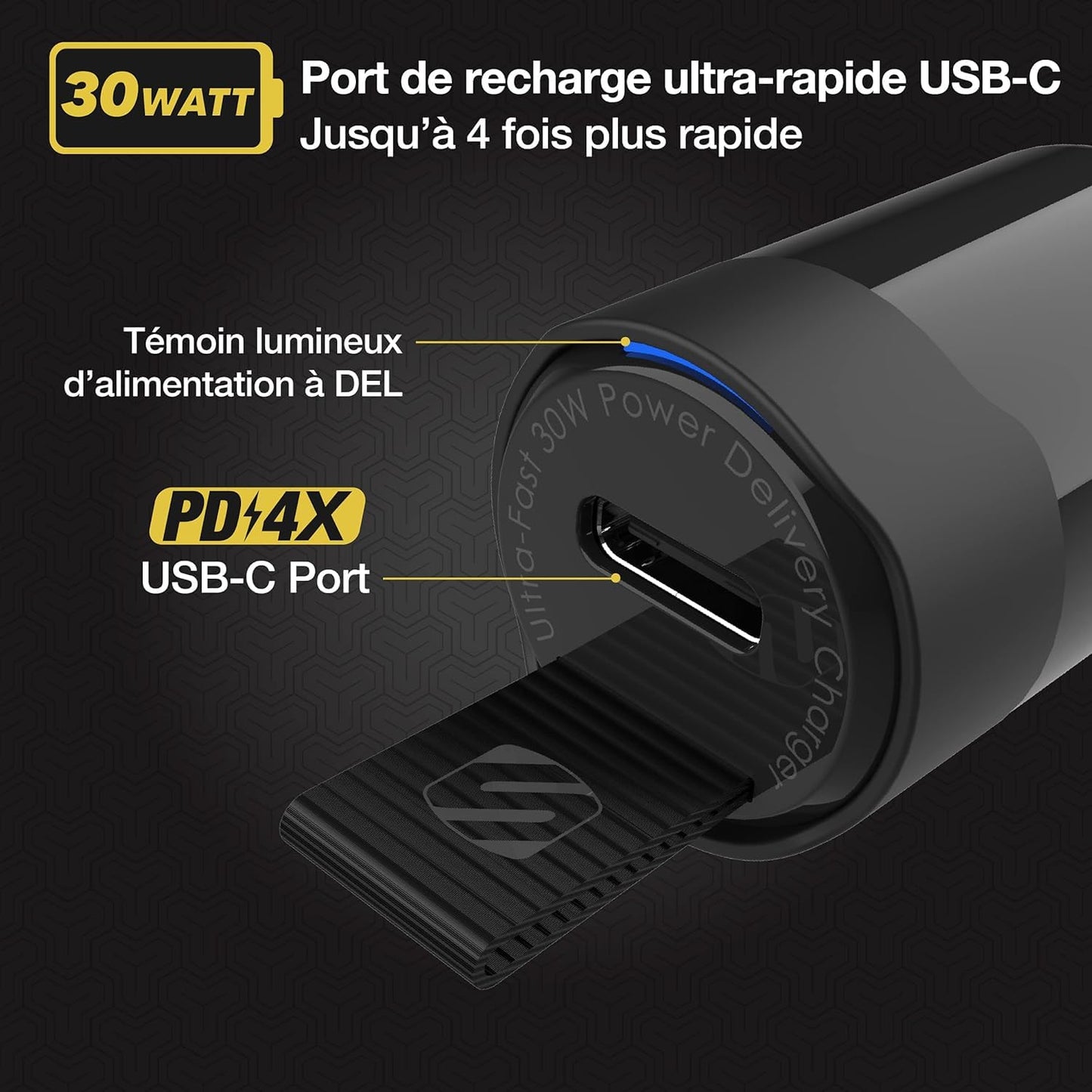 Scosche CPDC30 Car Charger USB-C Single Port 30W Power Delivery
