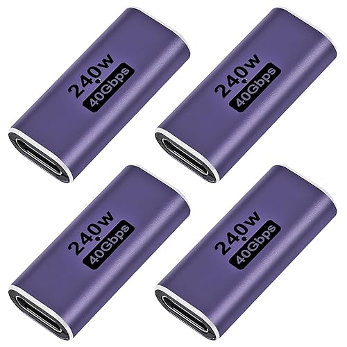 ALAMSCN 4PCS 240W USB Type C Female to Female Adapter Extender 40Gbps 8K Video Compatible for Tablet Phones Laptop Type C Devices