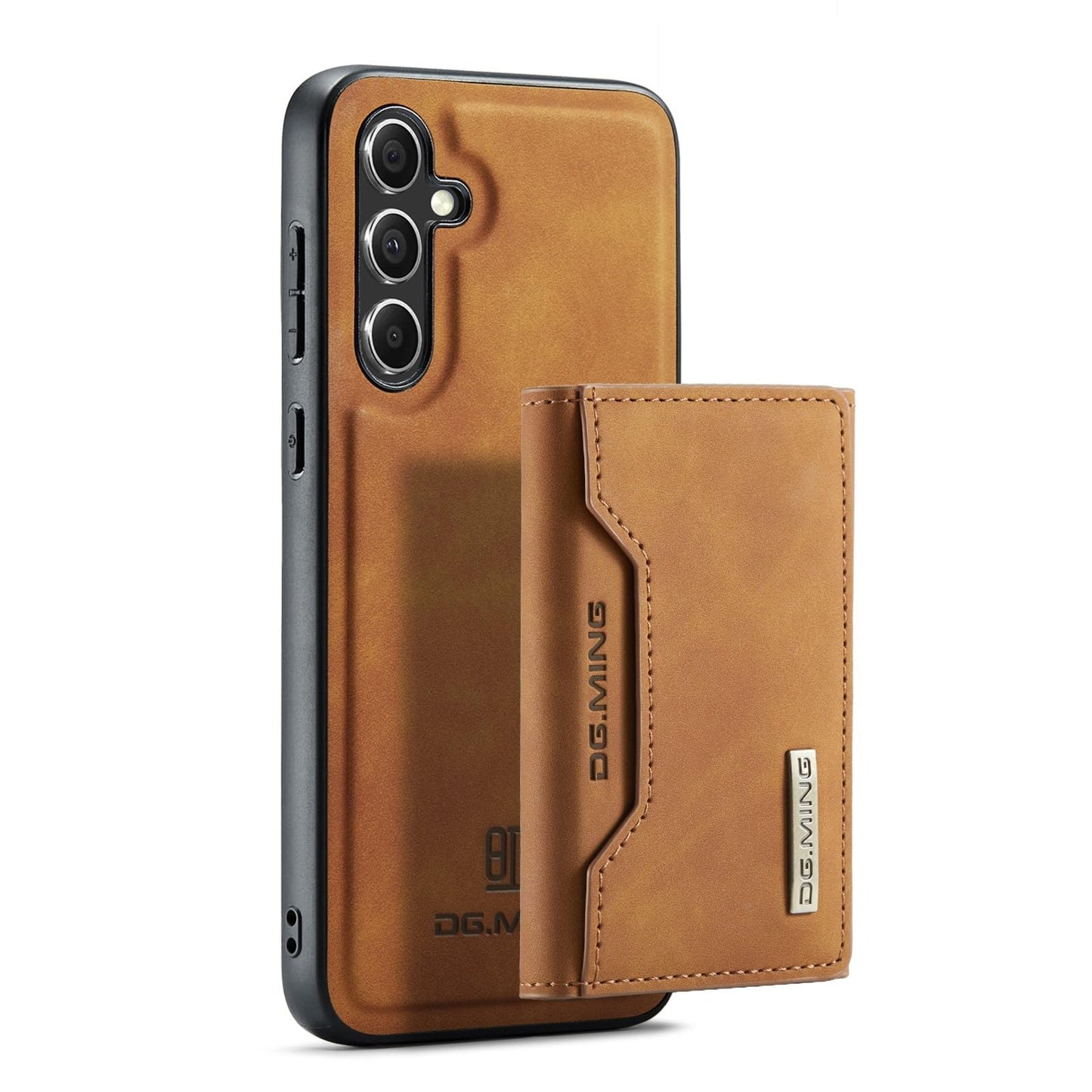 Oidealo Trifold Wallet Phone Case for Samsung Galaxy A55, 2 in 1 Magnetic Detachable, Retro PU Leather Shockproof 8-Slot Card Holder Kickstand (Brown)