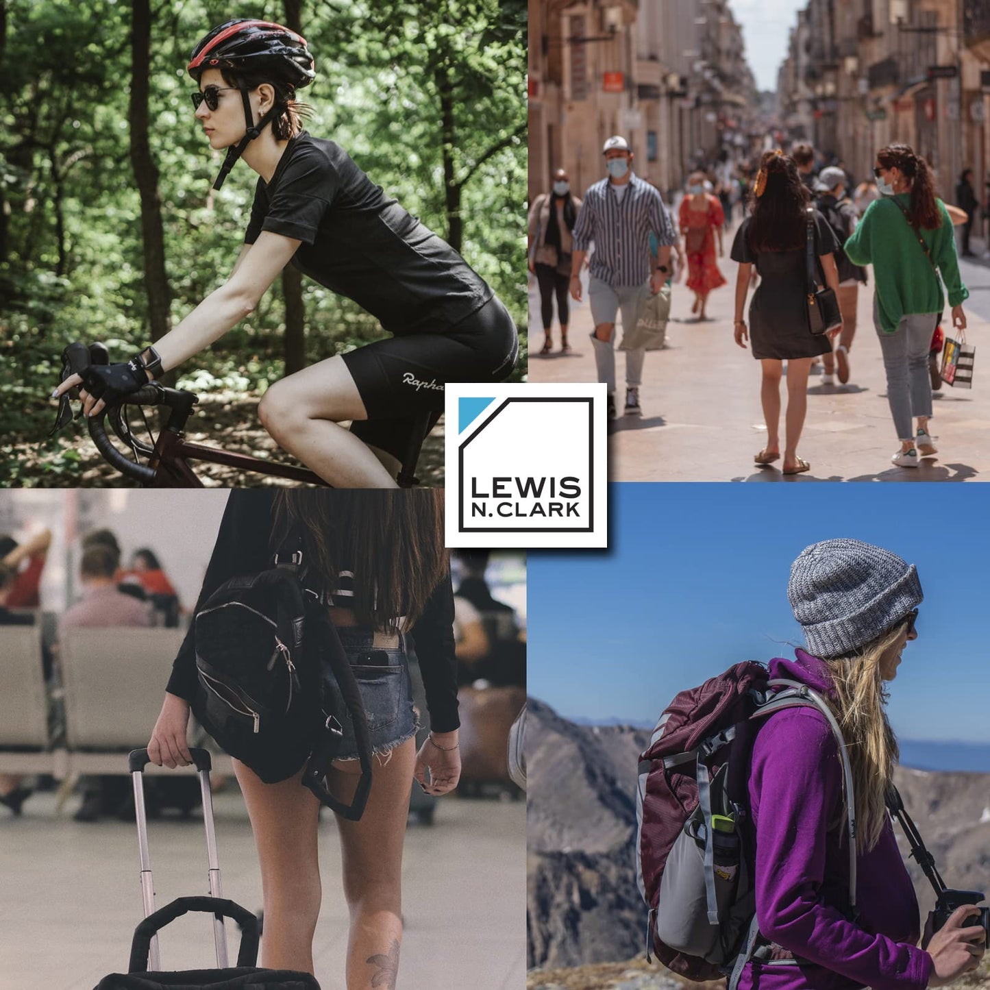 Lewis N. Clark Triple Security TSA Lock – Resettable 3-Dial Combination Padlock, Durable Travel Lock, Black (1 Pack)