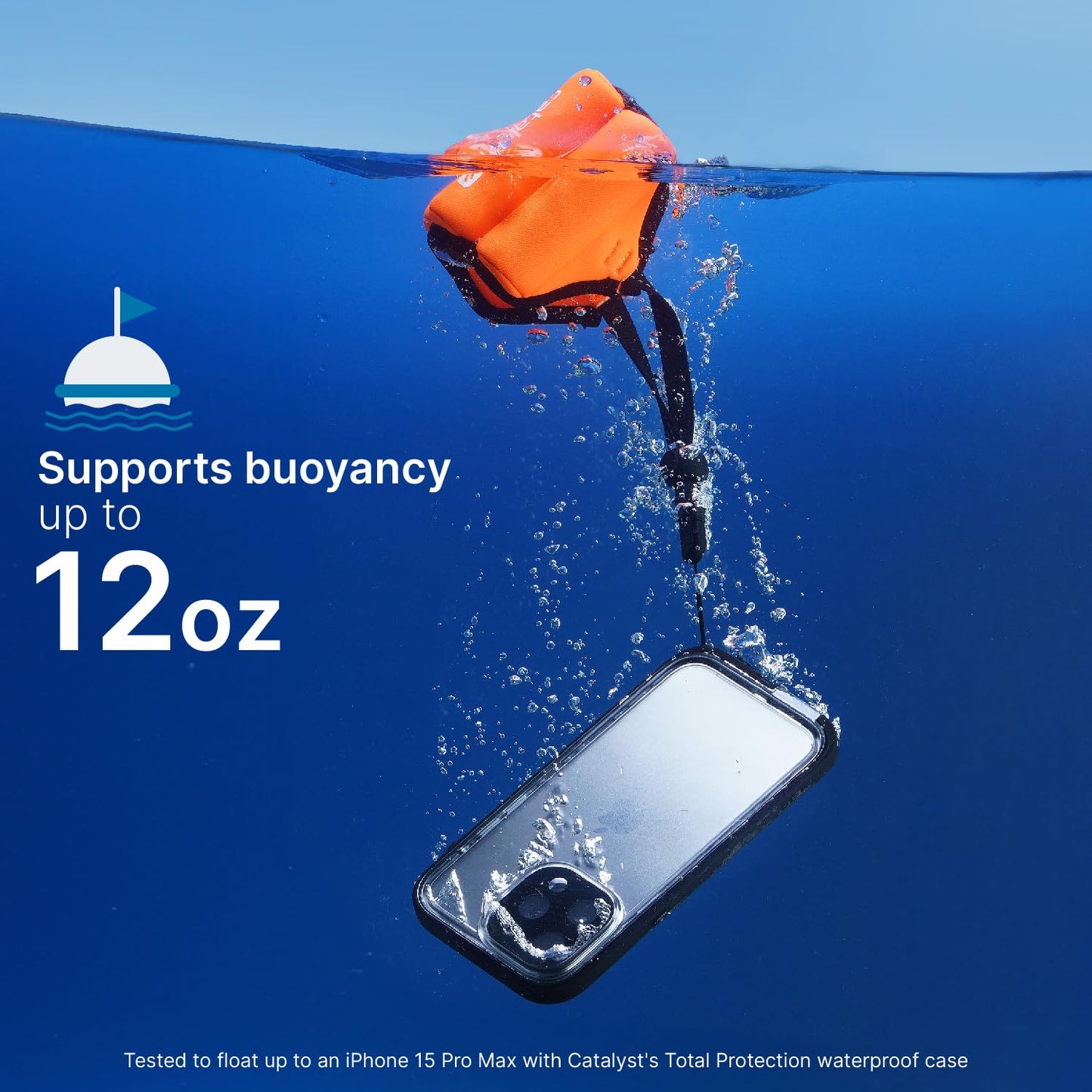 Catalyst Floating Wrist Lanyard - Waterproof Floating Wrist Strap for Phone, iPhone and Camera, Ideal Flotation Strap for Beach Vacation, Water Sports