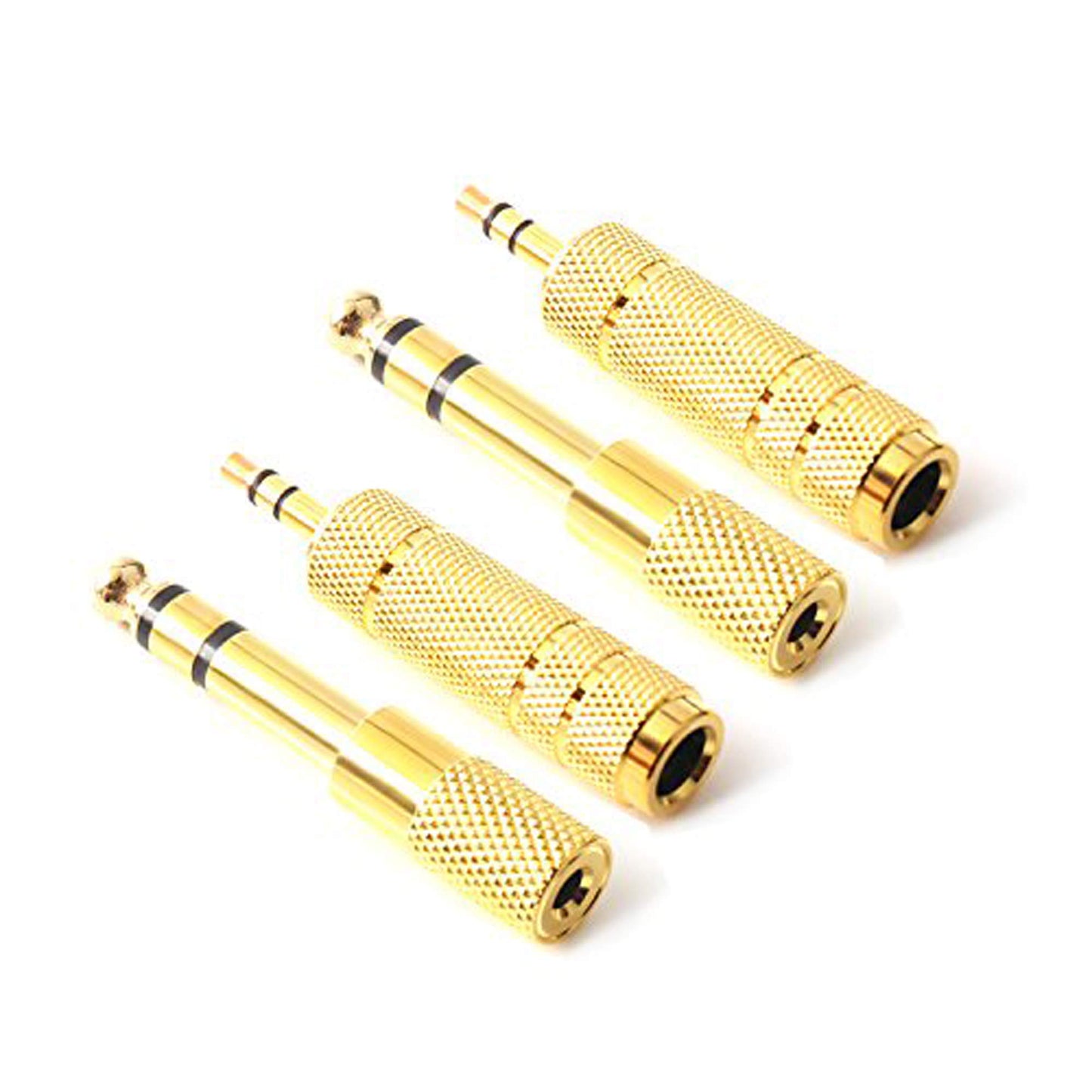 SiYear 3.5mm 1/8 inch TRS Plug to 6.35mm 1/4 inch Jack and 3.5mm Female to 6.35 Male Plug Gold Plated Set Audio Stereo Adapter Converter