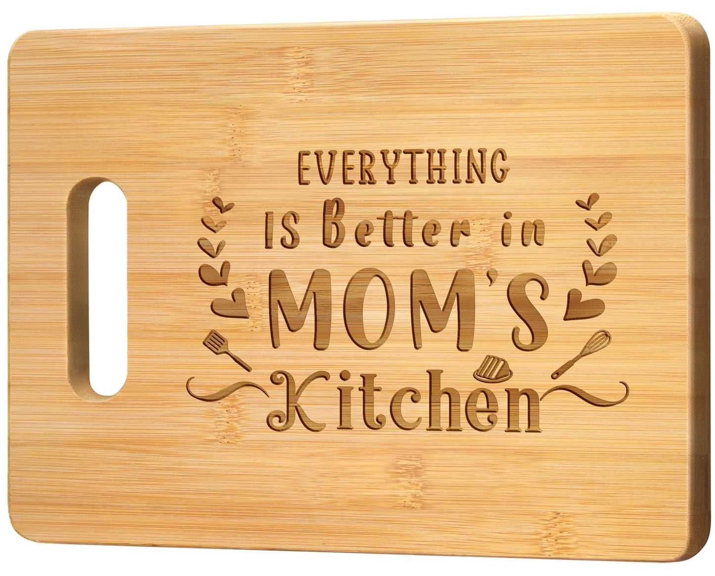 Pandasch Mom Gifts, Unique Birthday Gifts for Mom from Daughter Son, Happy Birthday Presents for Mother, 11x8.5 inch Engraved Bamboo Cutting Board…