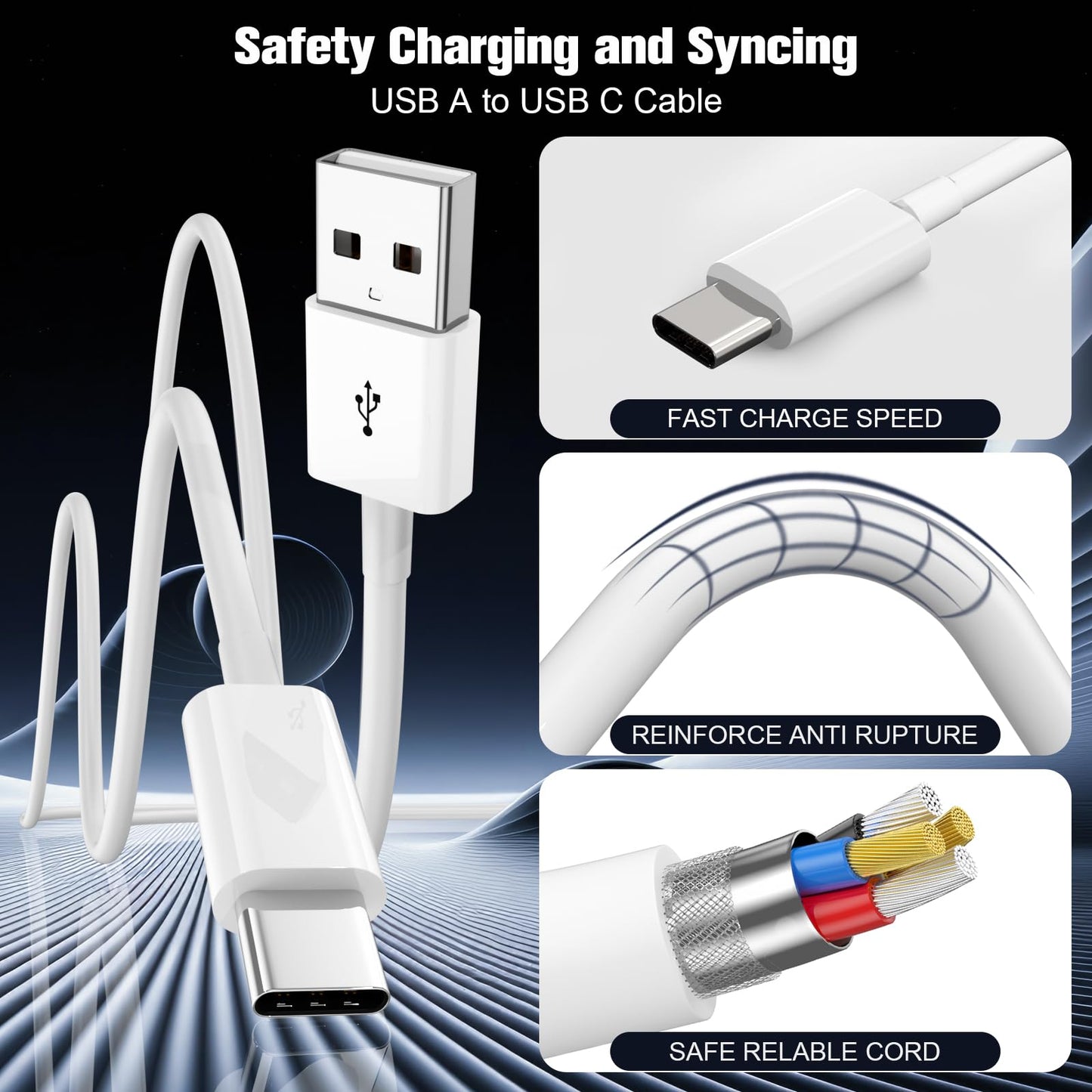 Car Carplay Cable for iPhone 17/16/15,iPhone 16/15 Plus17/16/15 Pro 17/16/15Pro Max charger ,USB A to USB C for Carplay USB C Cord, iPad USB C Cable