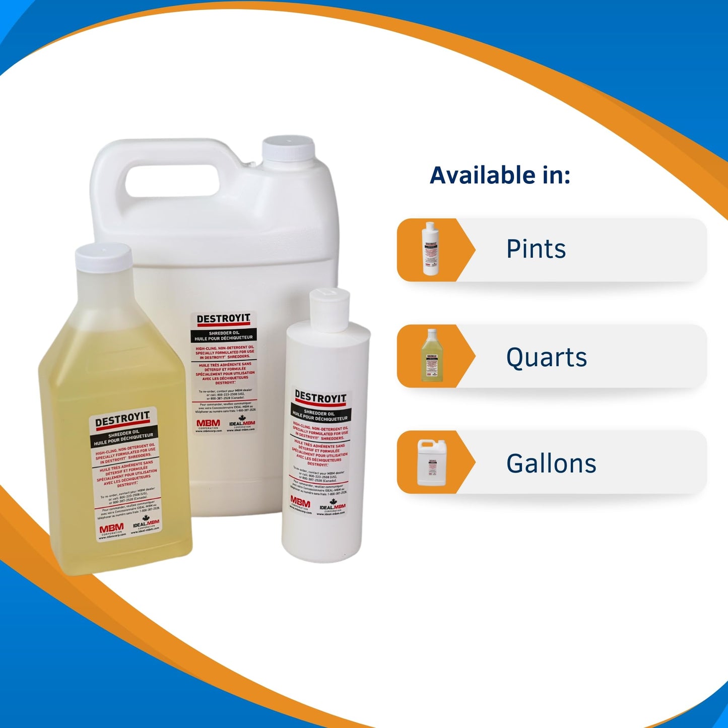 MBM Destroyit Paper Shredder Oil (4 x 1 Pint) - CED214