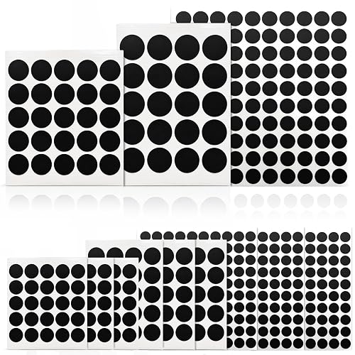 Mnvhoky Stackable Vinyl Webcam Privacy Stickers, 12 Sheets Low-Tack Restickable Camera Covers in 3 Sizes, Black Webcam Blocker Set