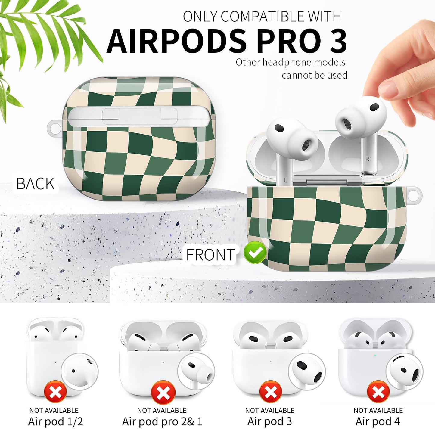 Compatible with AirPod Pro 3rd Generation Case 2025,Fashion Protective Cover with Keychain, Anti-Scratch, Drop Protection,Shockproof Cover for AirPod
