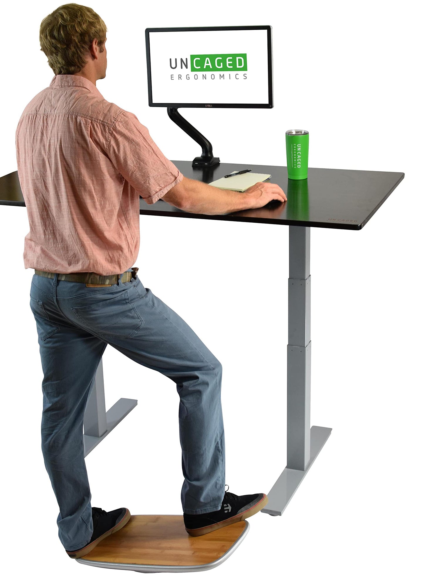 Single Monitor Arm Desk Mount, Computer Monitor Arm Mount w/2 USB Ports Adjustable Height Single Riser, Universal Clamp, Computer Riser, Work from