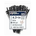 ZipTie.com 4.3-Inch Black Zip Ties With Screw Hole - 18-lb Tensile Strength Cord Management & Secure Mounting - Indoor & Outdoor Multi-Purpose Tie