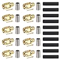 MOOKEERF SMA Male Crimp Connector, SMA Male Plug Crimp Connector for RG8X,LMR240, KMR240,4D-FB,CNT240, RG8 mini Coax Cable (Pack of 10)
