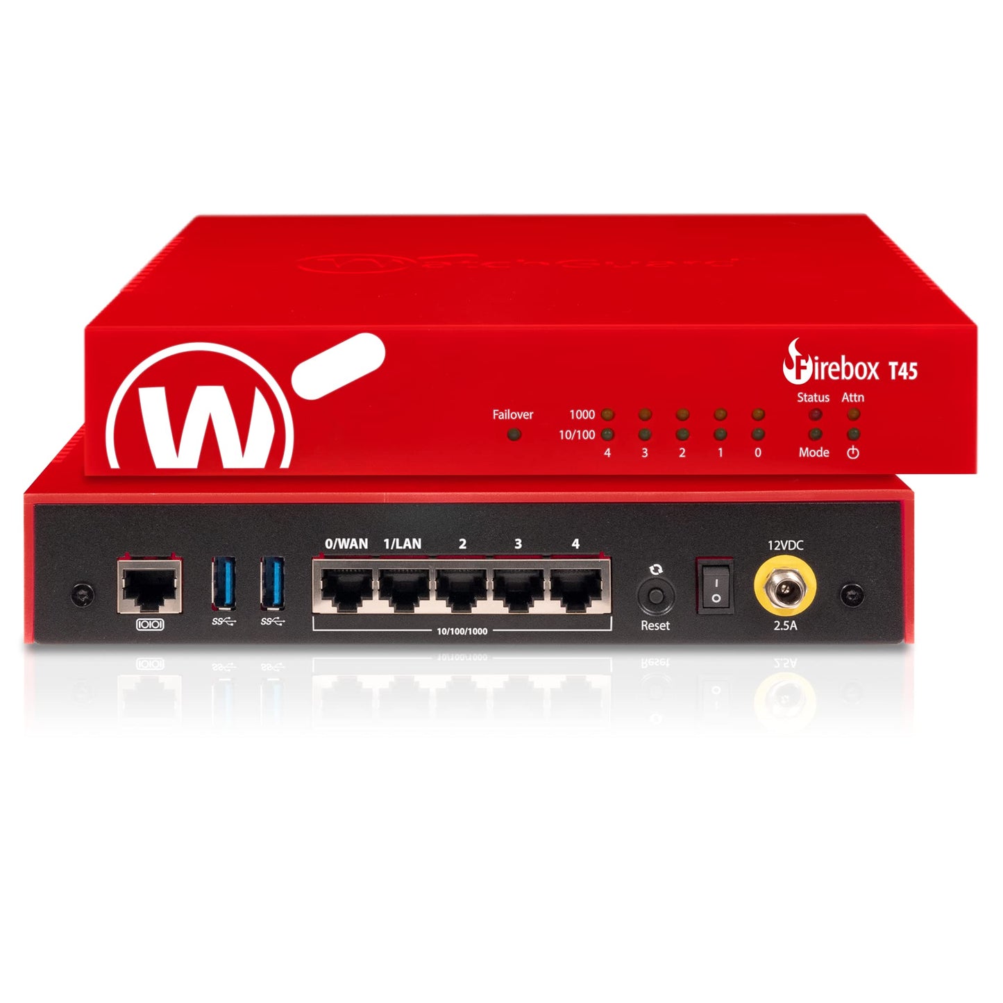 WatchGuard Firebox T45 Network Security Appliance with 1 Year Standard Support License - Advanced Firewall, VPN, Intrusion Prevention (WGT45001)