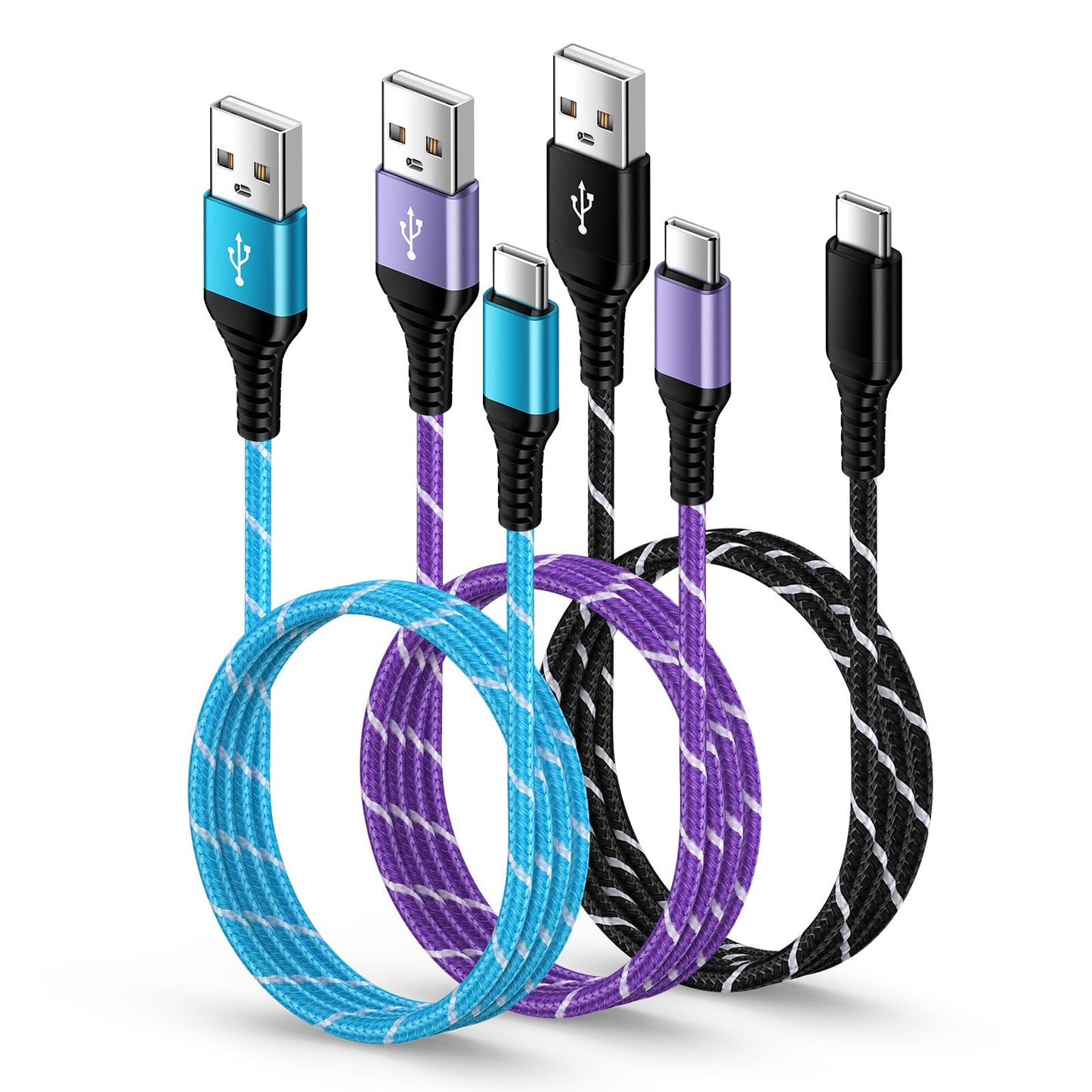 USB to USB C Charger Cable Android Charger Fast Charging Cord for Samsung Galaxy A17 A16 5G A36 A26 A56 A15 A35 S25 Ultra S25 Plus S24 S23 Z Fold 7 Z