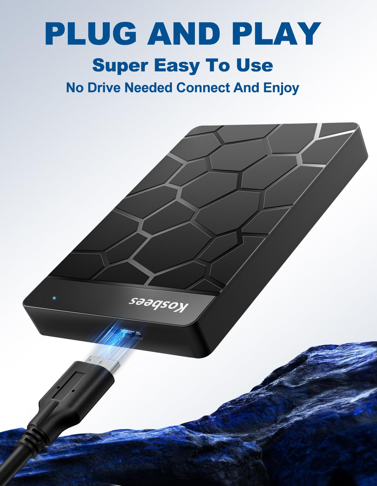Kosbees 500 GB External Hard Drives,Portable Hard Drive for Windows,Ultra Slim External HDD Store Compatible with PC, MAC,Laptop,PS4, Xbox one, Xbox