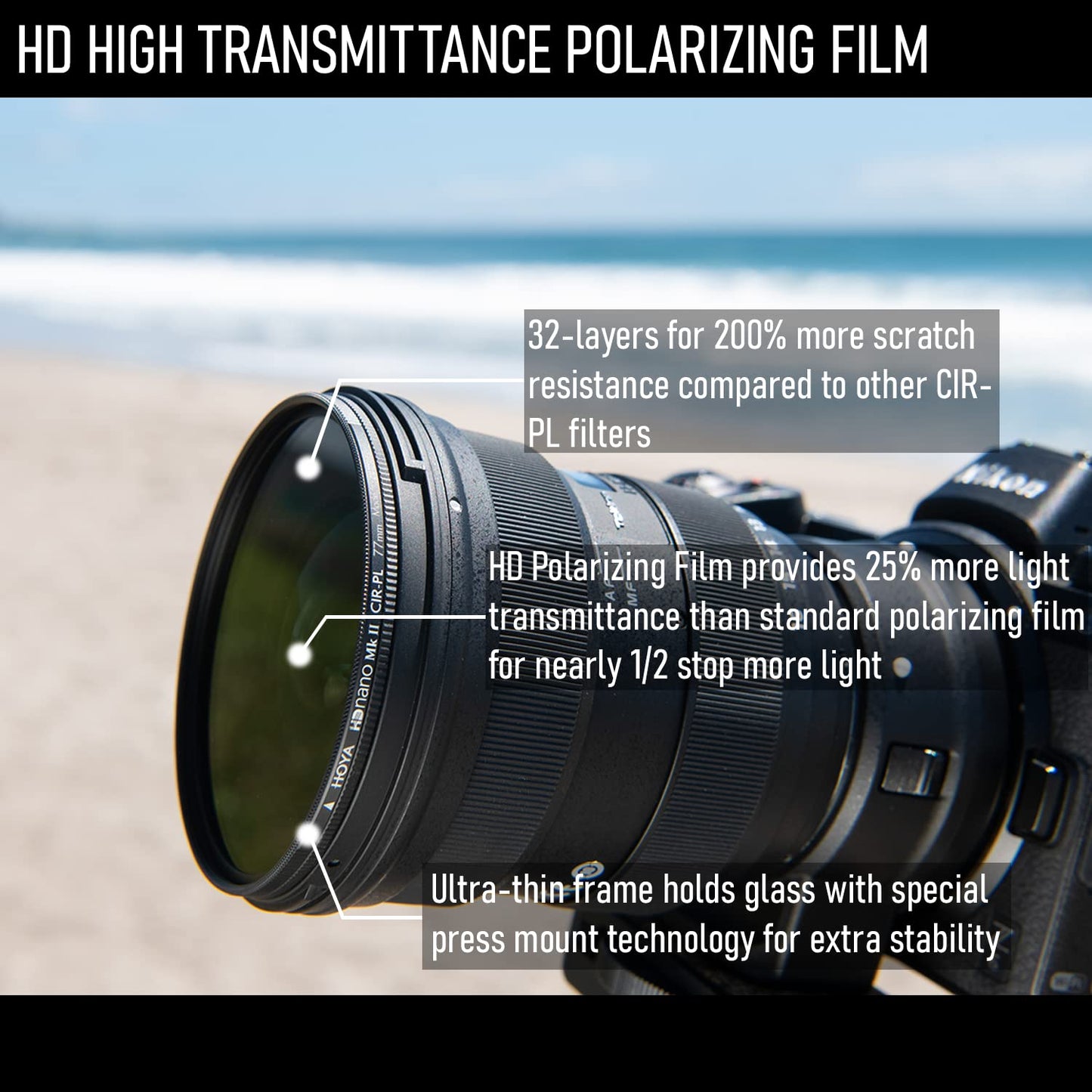 Hoya YYP4162 Circular Polarizing Filter HD Nano MkII ø62mm, Black