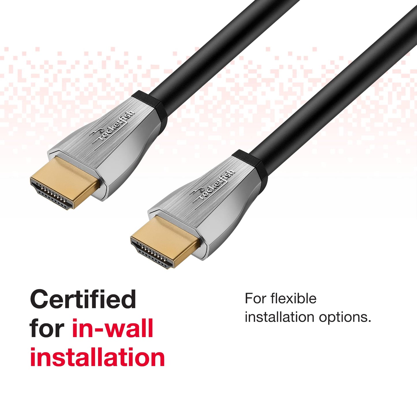 Rocketfish 4K UltraHD/HDR In-Wall HDMI Cable - 1.5' Supports 4K Ultra HD & Dolby Atmos - Premium Quality for HDR & Audio