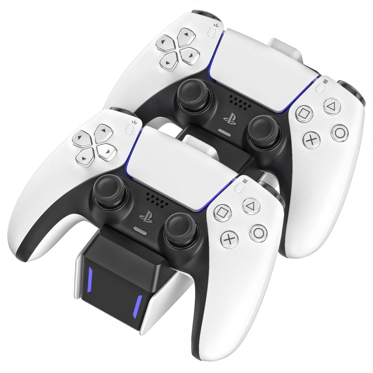 TalkWorks PS5 Controller Charger Station for PlayStation 5 - Fast Charging Dock Stand with Dual Detachable USB C Adapters