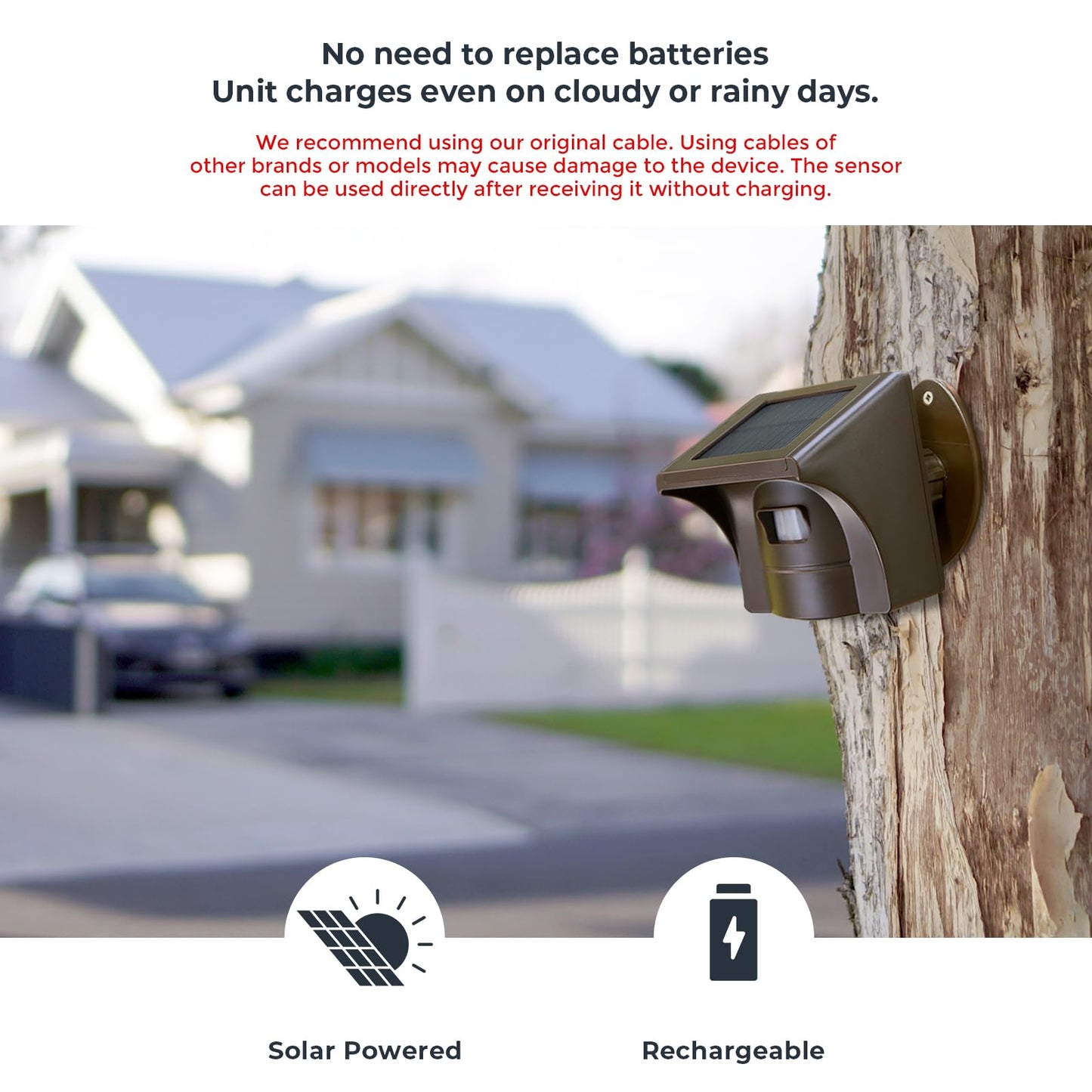 eMACROS Pro 3 Smart Solar Driveway Alarm System (2.4G Wi-Fi), App Push Notifications, 1/2 Mile (2600 ft) Wireless Range Motion Sensor & Plug-in