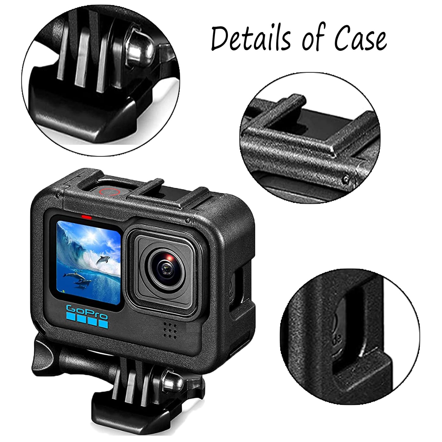 Protective Housing Case Compatible with Gopro Hero 13/12/11/10/9 Black, Housing Frame Case Mount Accessories for Gopro Hero9 Action Camera Accessory