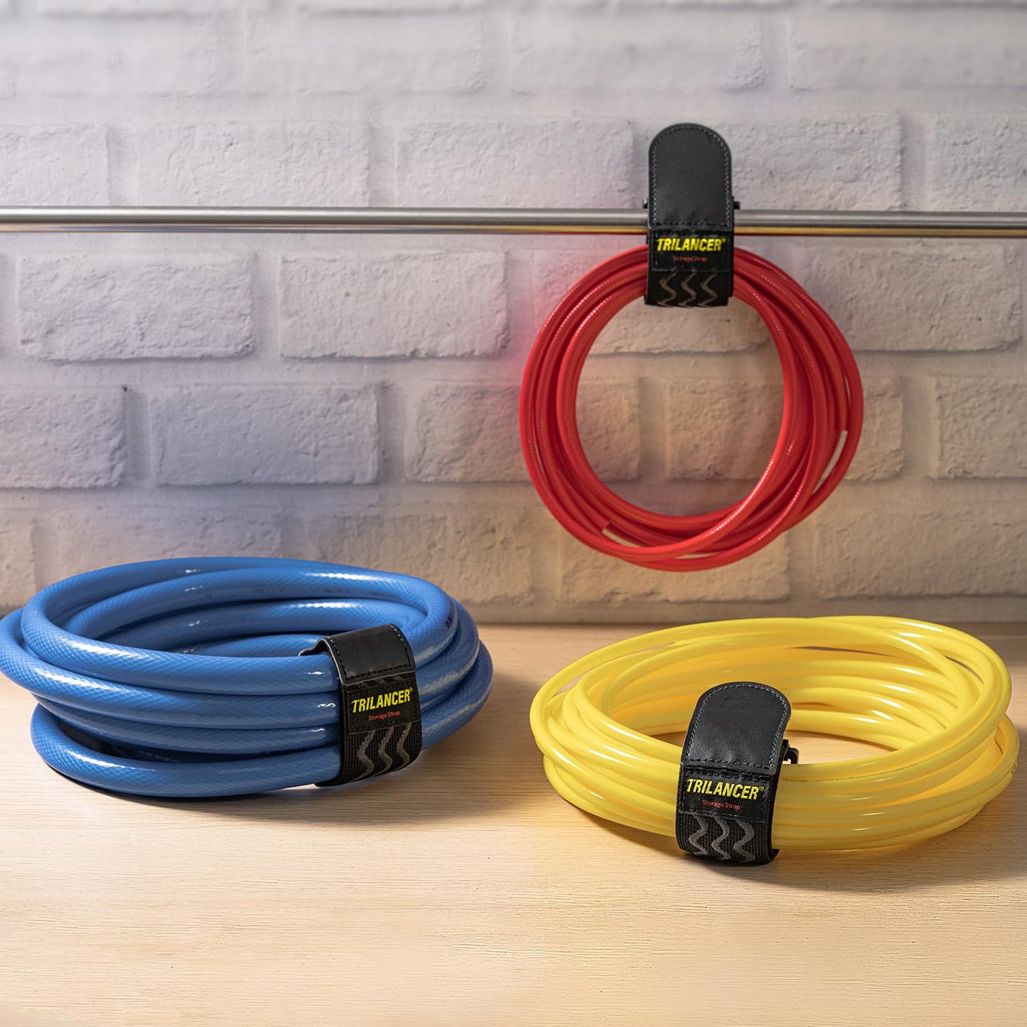 Trilancer Elastic Cinch Straps with Anti-Slip Strips, 12 "x 2"(8 Pack) Heavy Duty Multipurpose Hook and Loop Straps for Extension Cords, Cables