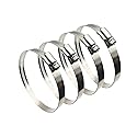 EesTeck 4Pcs 3" Adjustable 304 Stainless Steel Duct Clamps Hose Clamp Pipe Clamp Air Ducting Clamp worm drive hose clamps ?65mm-89mm?