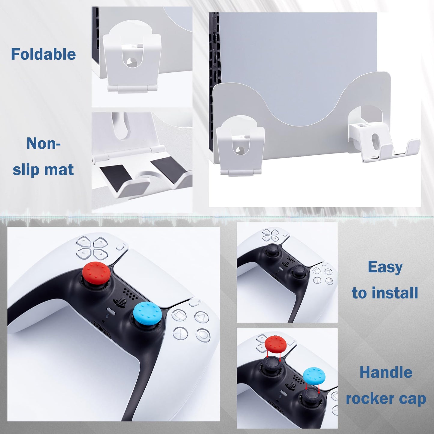 Wabracket All -In -One With 11 Accessories Wall Mount Kit for PS5 Slim?PS5 Pro Console, Compatiable with PS5 Pro/PS5 Slim Disc &Digital Version.With