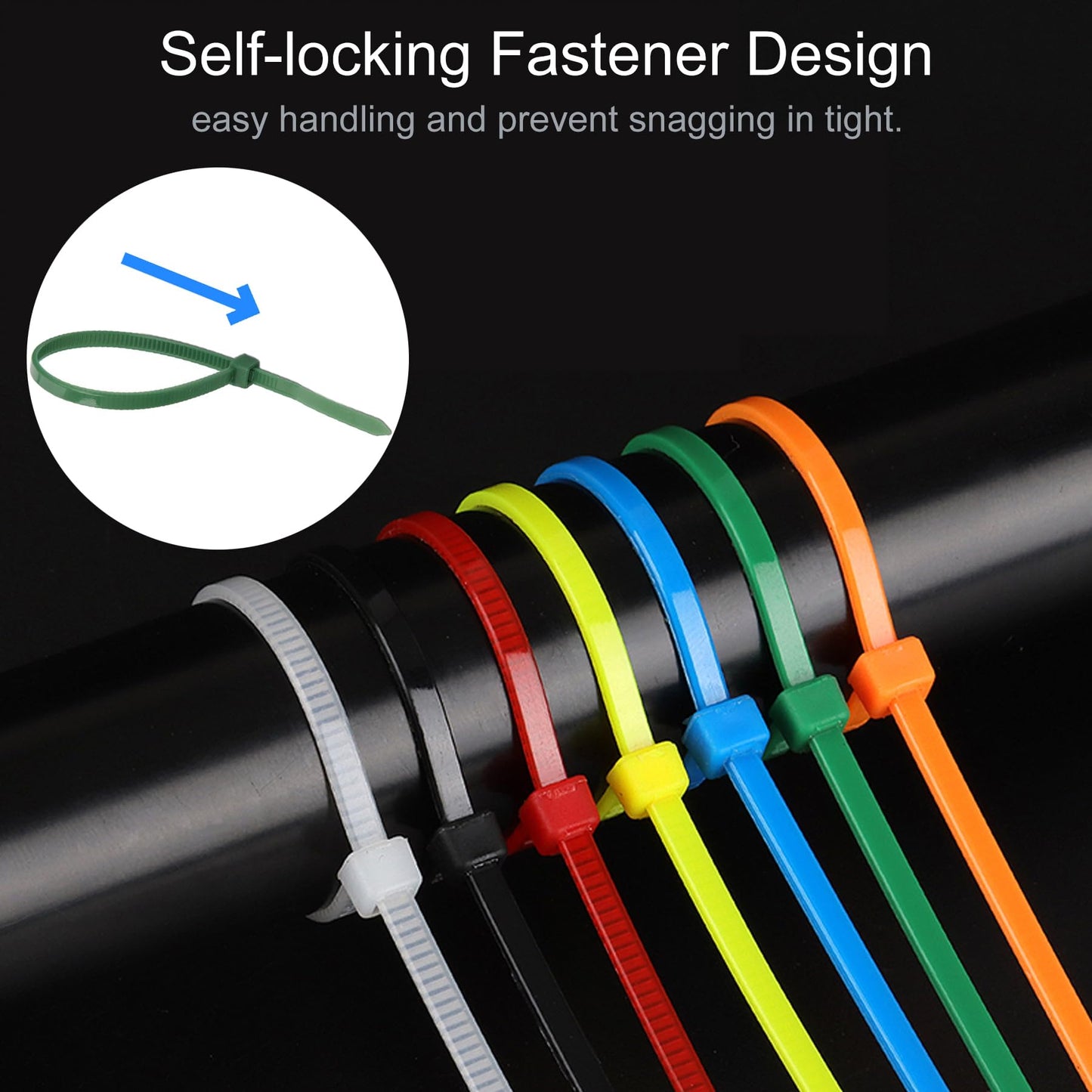 200pcs 12" Christmas Zip Ties,Heavy Duty Self Locking Nylon Cable Ties for Plants Gardening Farming Grid Wall Fence Home and Office, Decor Twist Tie