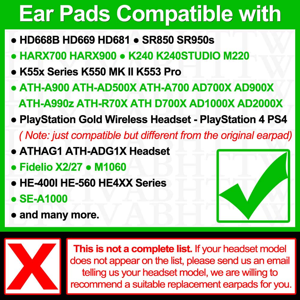 LTYIVABHTTW Replacement Ear Pads Compatible with HD668B, SR850s, HARX700 HARX900, K240, ATH-AD1000X, HD7, Fidelio X2 HR Headphone (Velvet Black)