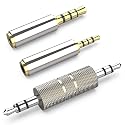 2.5mm to 3.5mm Adapter and 3.5mm to 2.5mm Adapter Male to Female Stereo Audio Connector, 3.5 to 3.5 (1/8") TRS Stereo Aux Converter Gold Plated