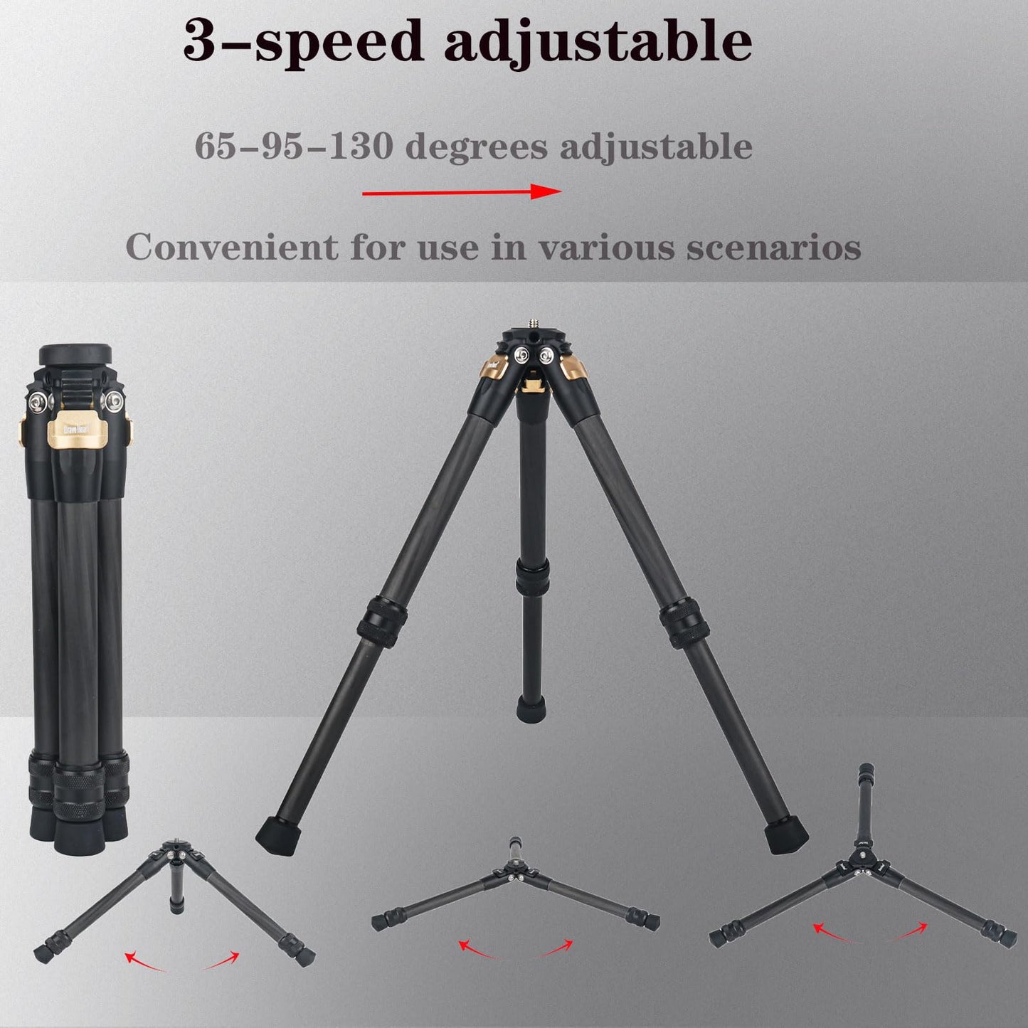 Liuliron Table Desk Carbon Fiber 3model Micro Desktop Mini Tripod for Insta360 Insta 360 X5 X4 X3 X2 R X GO 2 one R RS Camera Accessories (Gold)