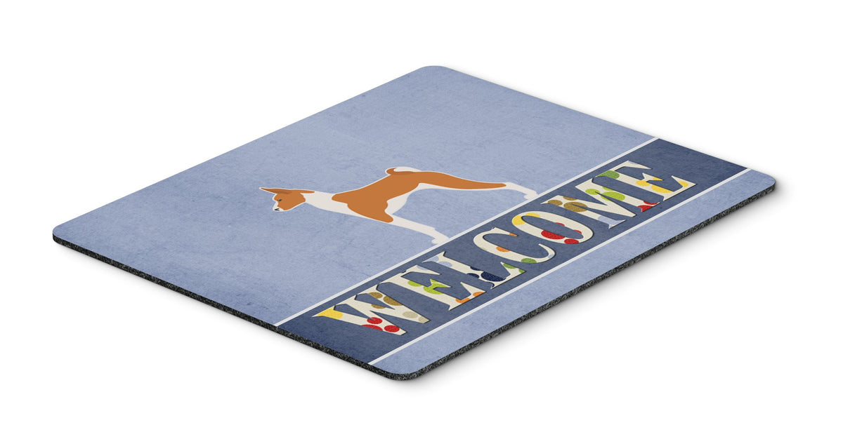 Caroline's Treasures BB5578MP Basenji Welcome Mouse Pad, Hot Pad or Trivet for Home Office Gaming Working Computers Laptop Mouse Mat,Washable Large