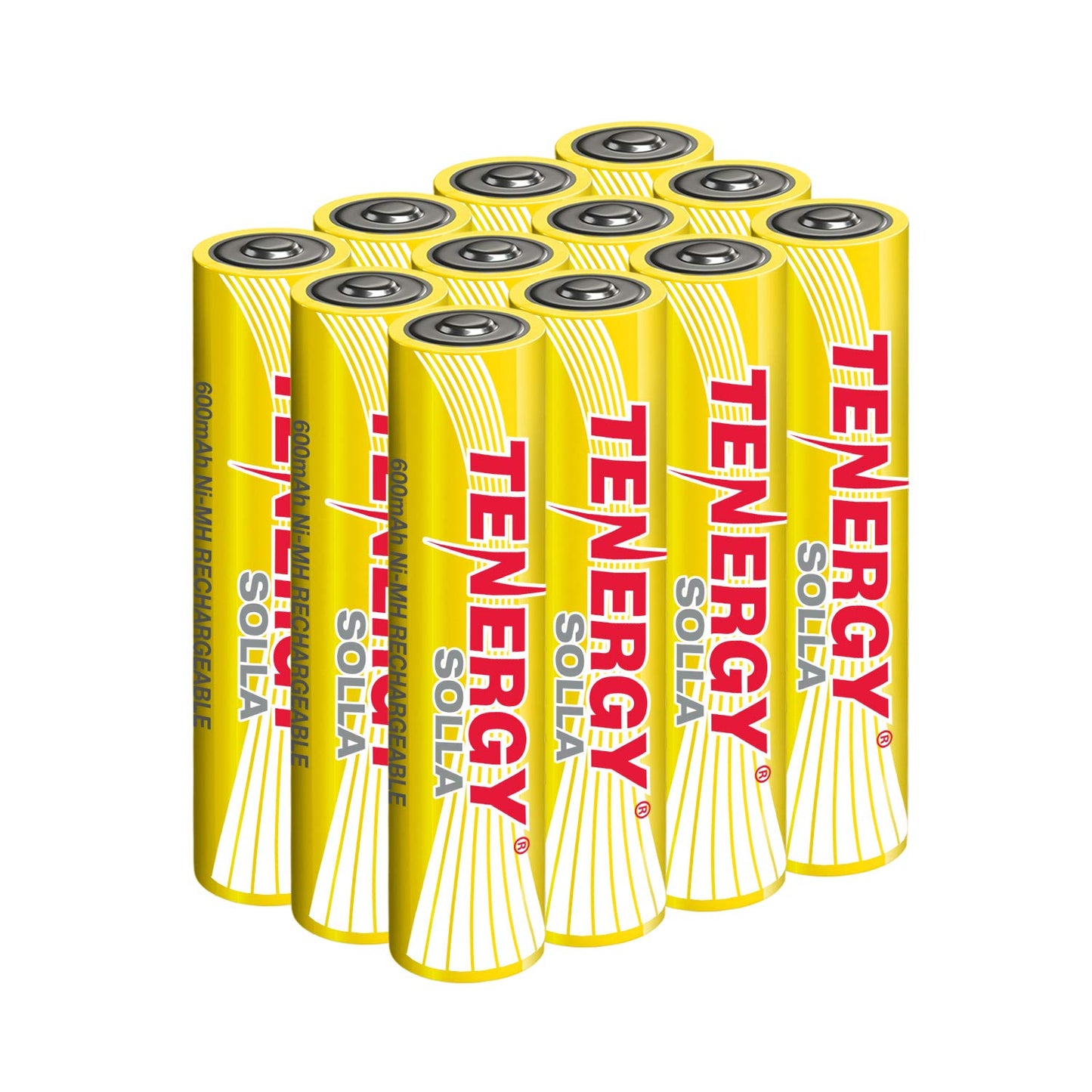 Tenergy Solla AAA Rechargeable NiMH Battery, 600mAh Solar Batteries for Outdoor Solar Lights, Patio Lights, Anti-Leak, 5+ Years Performance, 12 Pack…