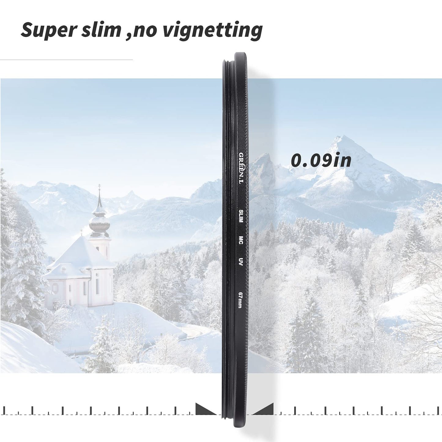GREEN.L 67mm MC UV Filter,Ultra Slim Protection Filter, Scratch Resistant Multi Coated UV Filter 67mm for Camera Lens