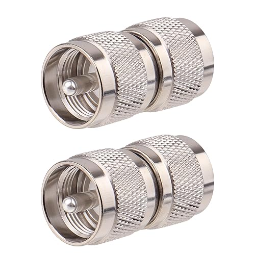 UHF PL-259 Coaxial Adapter 2 PCS - UHF Male RF Connector for CB & Ham Radios, Antennas, and Communication Equipment