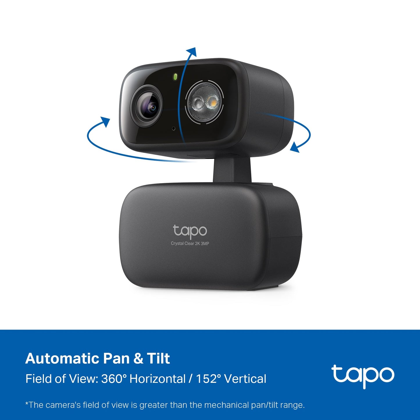 Tapo 2K Indoor/Outdoor Pan/Tilt Wired Security Camera - Baby Monitoring, Person & Baby Cry Detection, 360° Motion Tracking, Night Vision