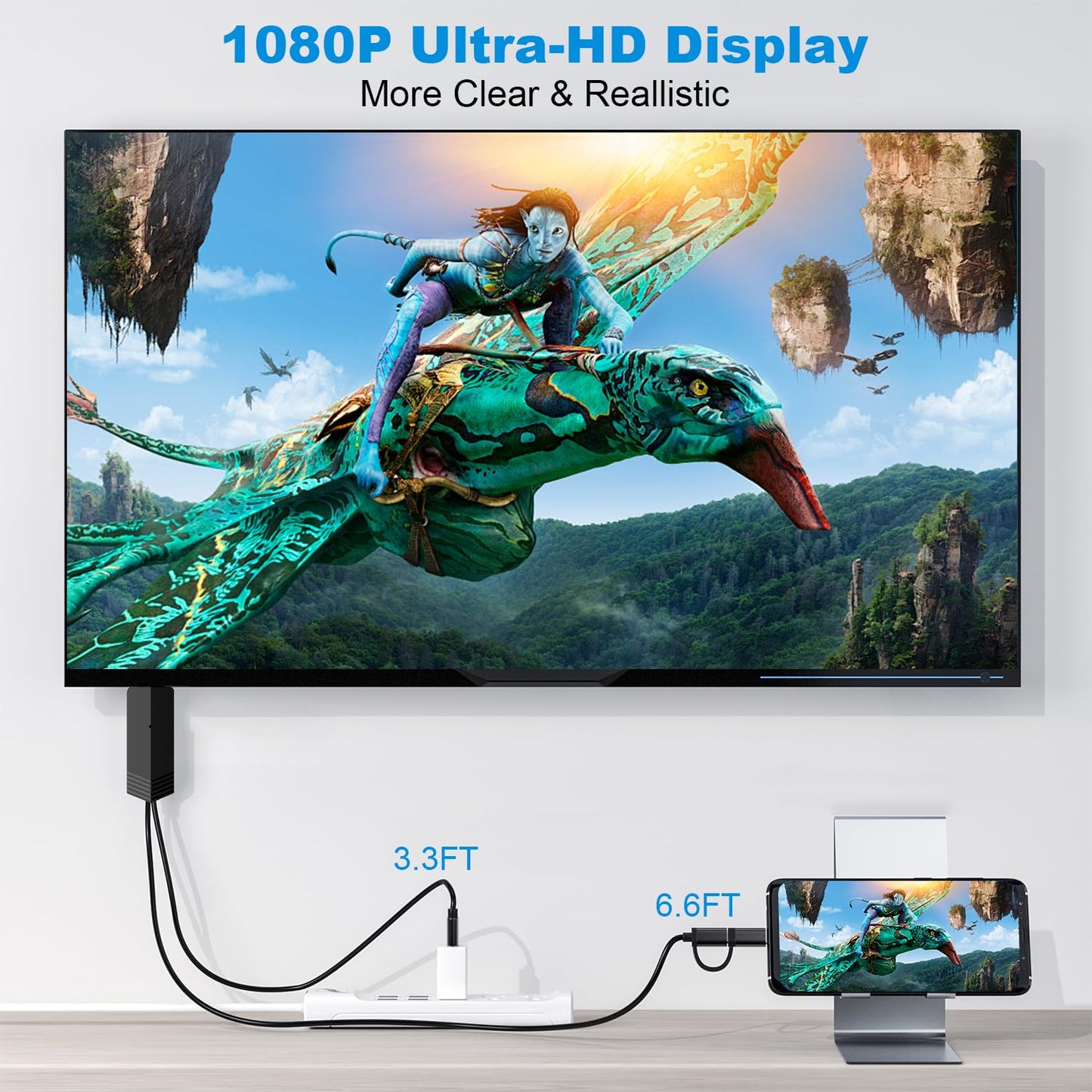 Weton 2-in-1 USB Type C Micro USB Android Phone to TV HDMI Cable, MHL to TV HDMI Adapter 1080P HDTV Mirroring & Charging Cable for Android Smartphone