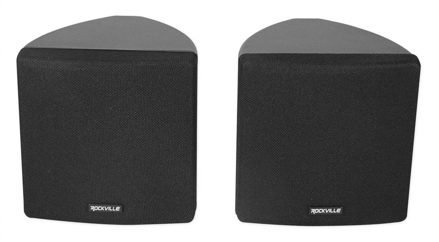 Rockville Cube 3.5 in Black Home Theater Wall Speakers with Swivel Brackets, Compact Design for Surround Sound and Small Room Audio Systems, 6-Piece