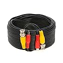 Cables Direct Online 50FT Black Premade BNC Video Power Cable Extension Wire for CCTV, Security Camera, DVR, Surveillance System, All in One Plug