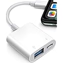 Fubiaofei USB Adapter for iPhone/iPad, LᎥghtnᎥng to USB Female OTG Adpater,USB3 to iPad Adapter with Charging Port,Supports FlashDrives,MIDI,SD Card…