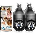 2K Light Bulb Security Camera Outdoor 2 Pack - 5G& 2.4GHz Wireless Motion Detection Cameras for Home Security,Two Way Talk,Full Color Night Vision