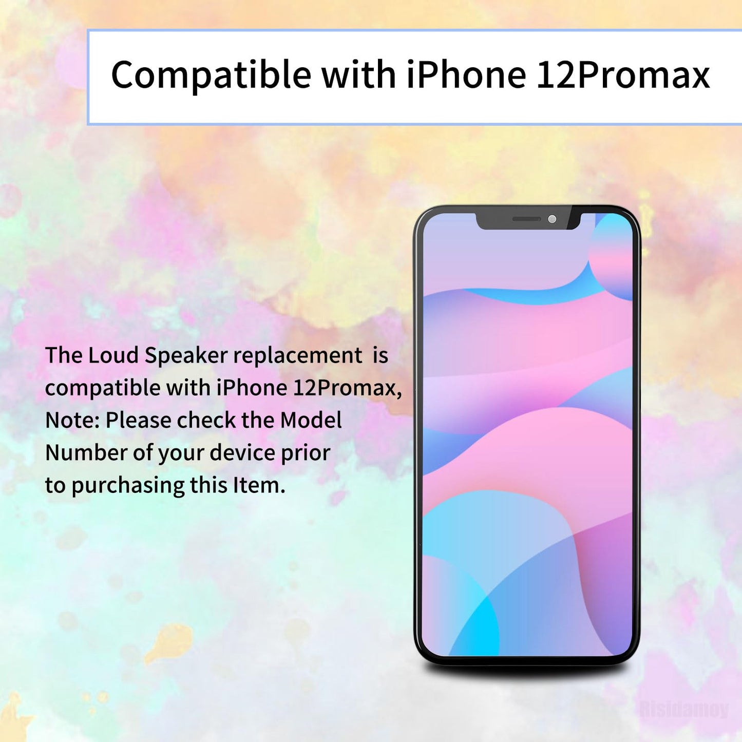 Risidamoy Loud Speaker Replacement for iPhone 12 Pro Max Fix Loudspeaker Module Replace 12Promax Buzzer Ringer Sound Audio Part Flex Cable Assembly