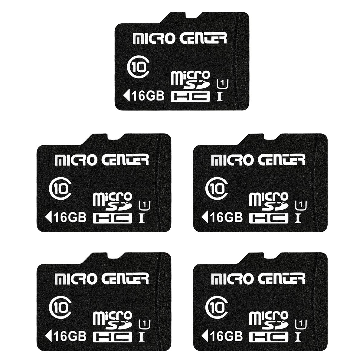 Micro Center 16GB Class 10 Micro SDHC Flash Memory Card with Adapter for Mobile Device Storage Phone, Tablet, Drone & Full HD Video Recording - 80MB/s