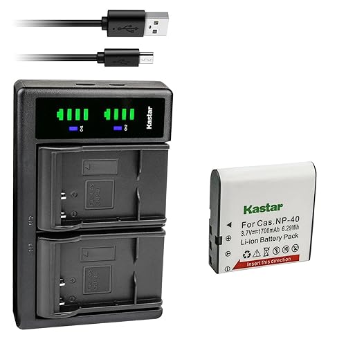 Kastar 1-Pack NP-40 Battery and LTD2 USB Charger Replacement for Minolta MN4K100Z 4K Ultra HD, Minolta MN4K30NV 4K Ultra HD / 30 MP, Minolta MN100HDZ