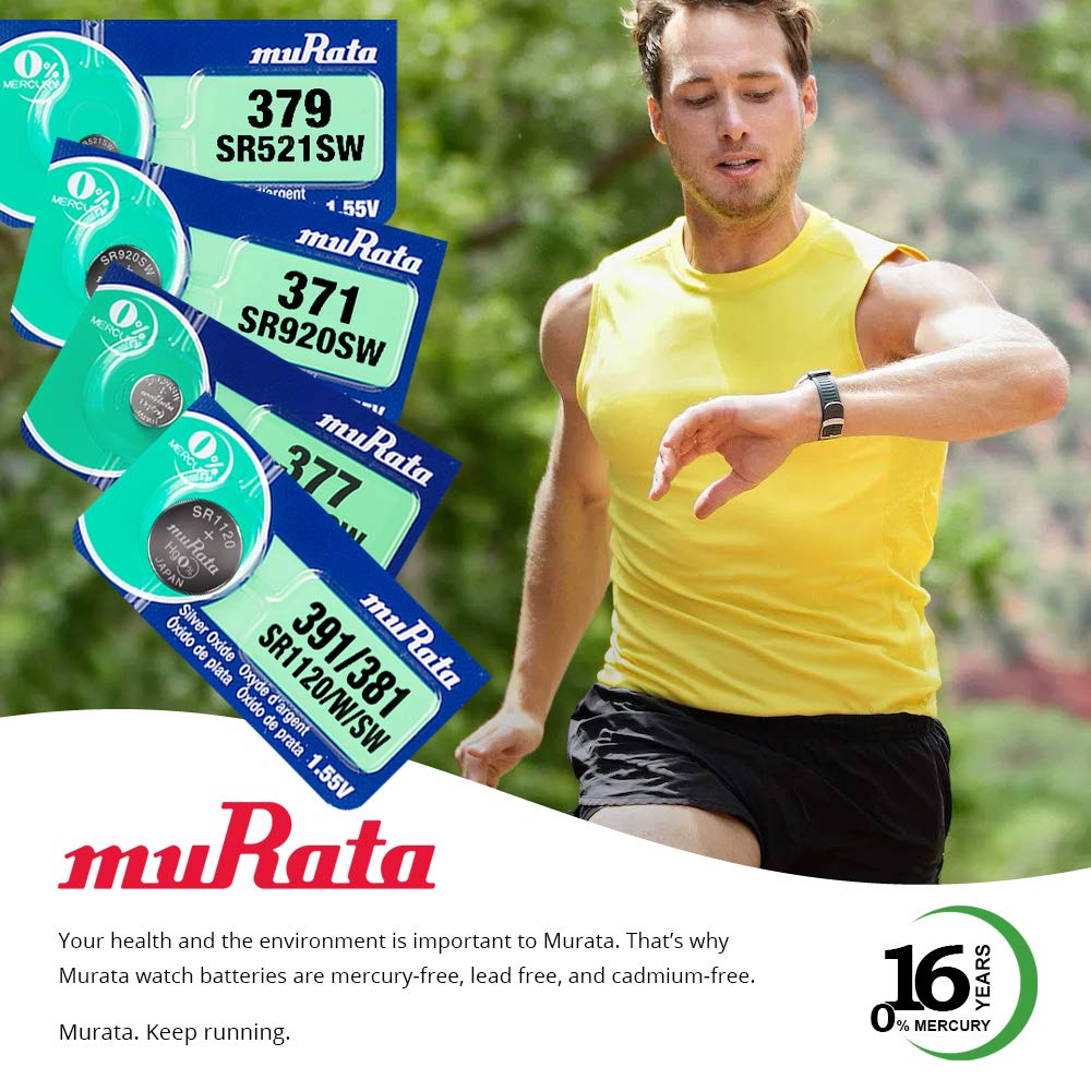 Murata 393/309 Battery SR48/W/SW 1.55V Silver Oxide Watch Button Cell (10 Batteries)