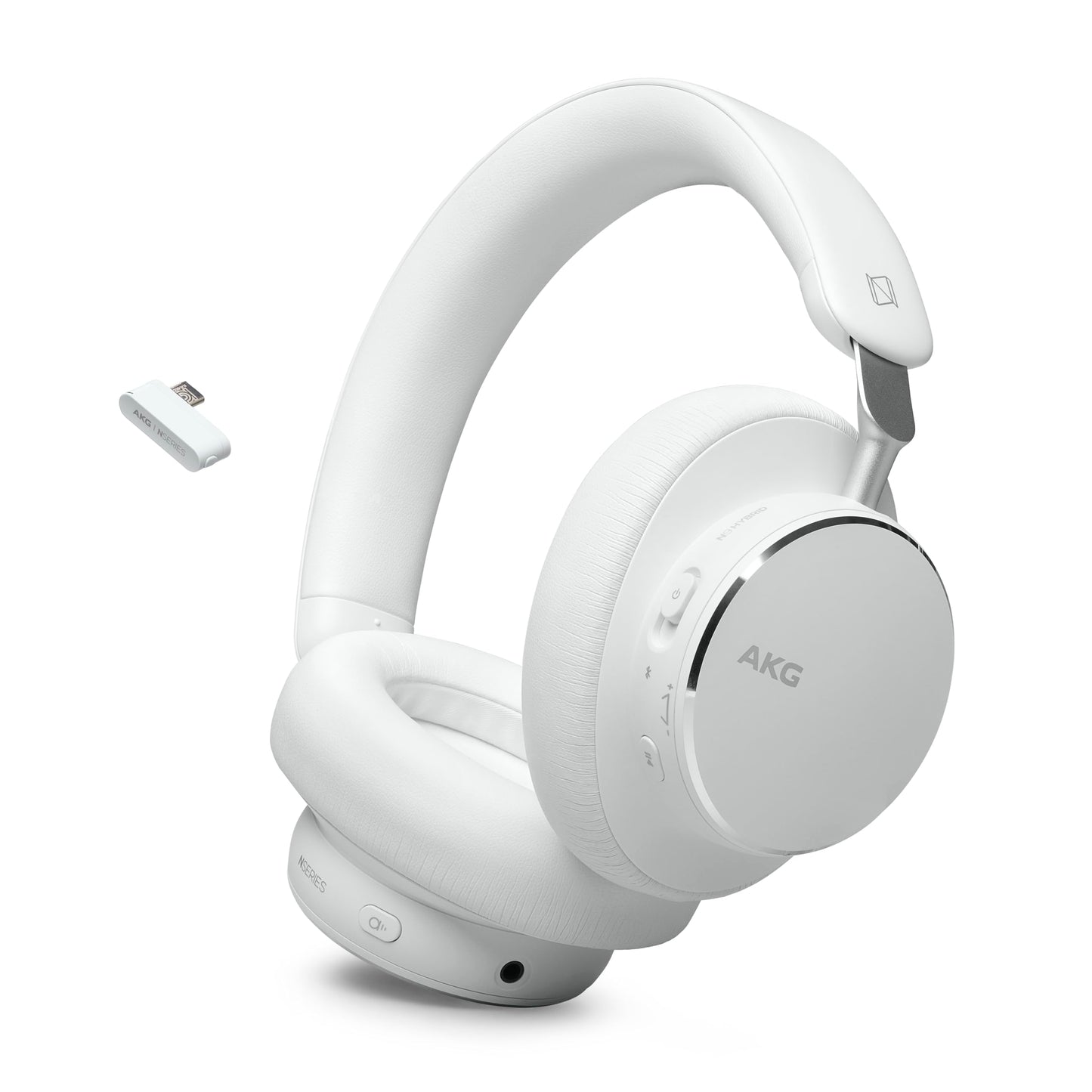 AKG N9 Hybrid - Wireless Over-Ear Noise Cancelling Headphones, 2.4GHz USB-C dongle and BT, Hi-Res Quality AKG Sound, True Adaptive Noise Cancelling…