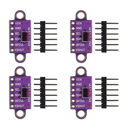 ALAMSCN VL53L0X Time-of-Flight (ToF) Laser Ranging Sensor Breakout VL53L0XV2 Laser Flight Distance Measurement Module I2C IIC for Arduino(Pack of 4)