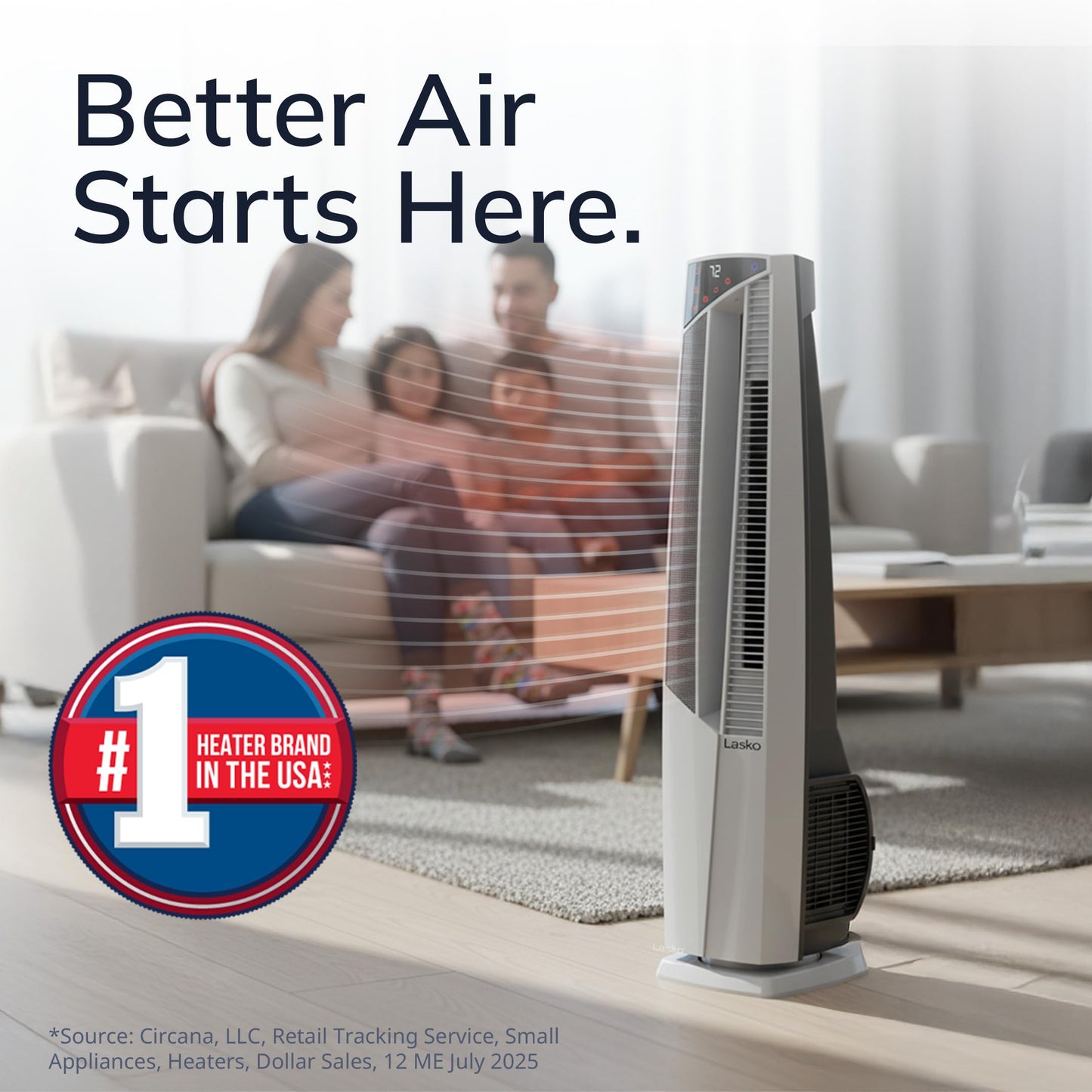 Lasko All-Season Tower Fan and Space Heater in One - 38” - FHV820- White