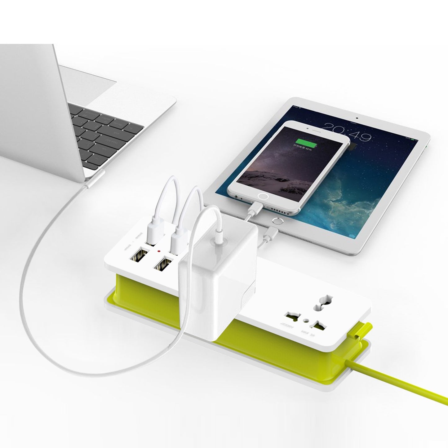 K-century Travel Power Strip Surge Protector with 2 Outlets 4 USB Output 5V 4.2A Output Power Strip with USB Portable Travel Charger Wall Charger