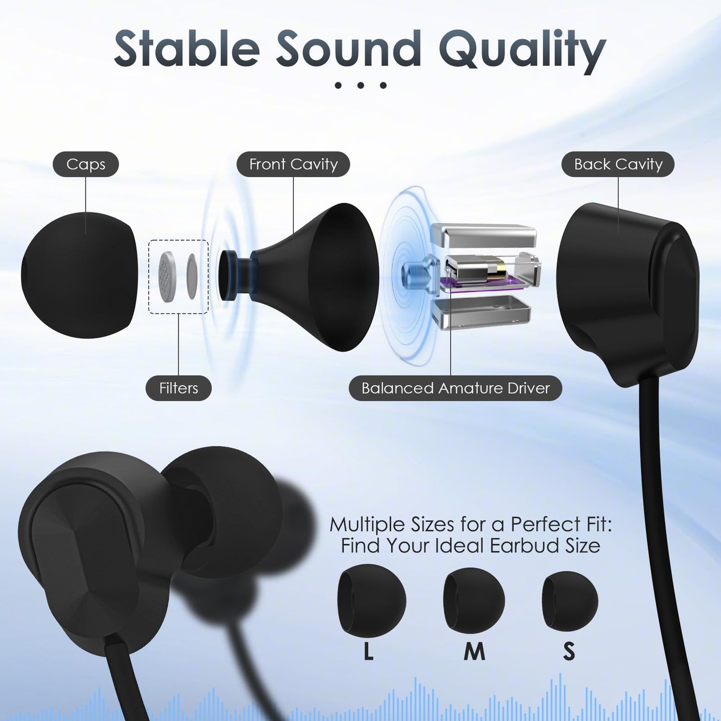 Neckband Bluetooth Headphones(1-Year Quality Support) , 1000H Extra Long Battery Life with Magnetic Earphones,Wireless Earbuds with Mic,Waterproof…